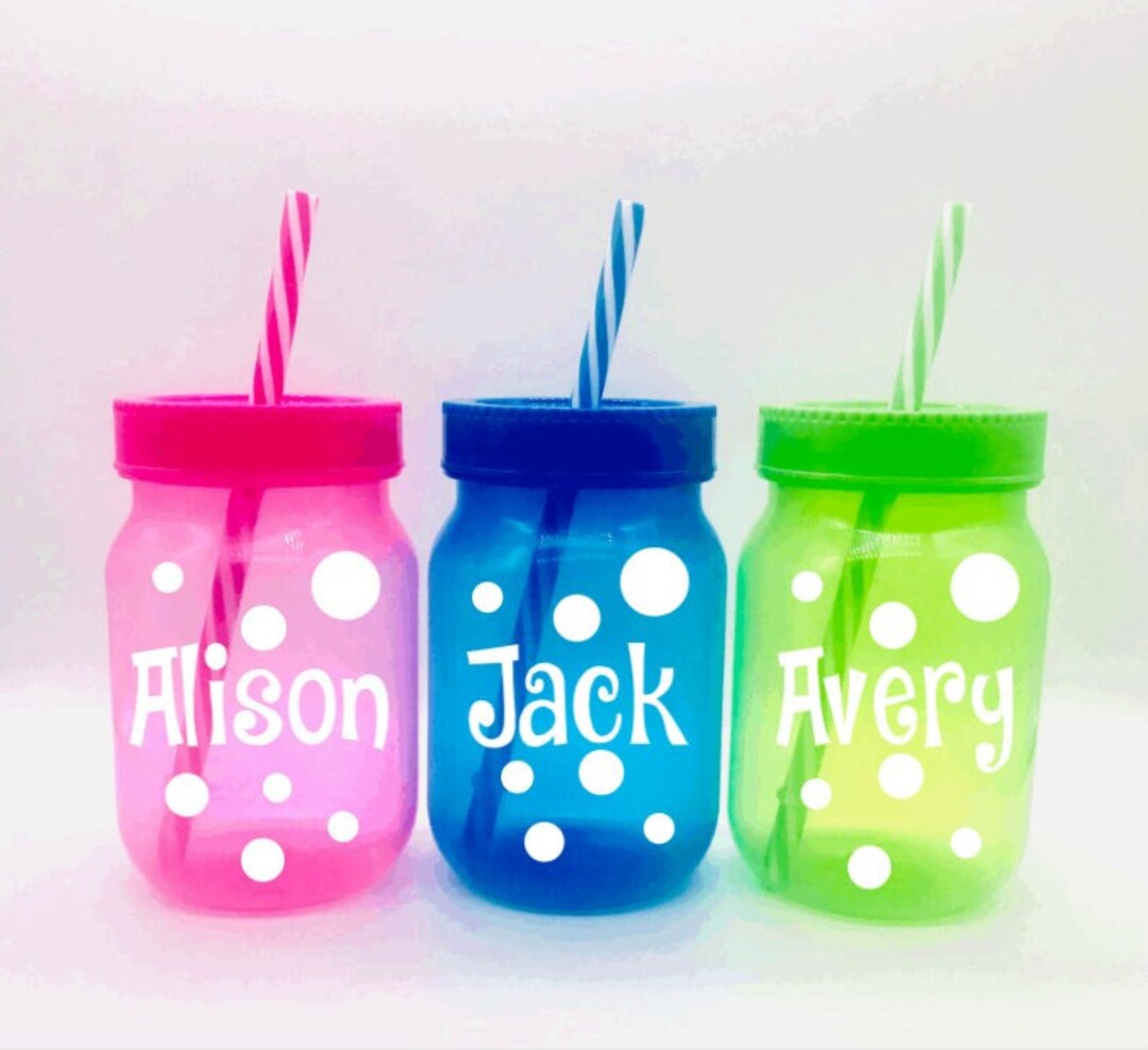 Personalized Tumblers With Straw Kids Birthday Party Favors Etsy