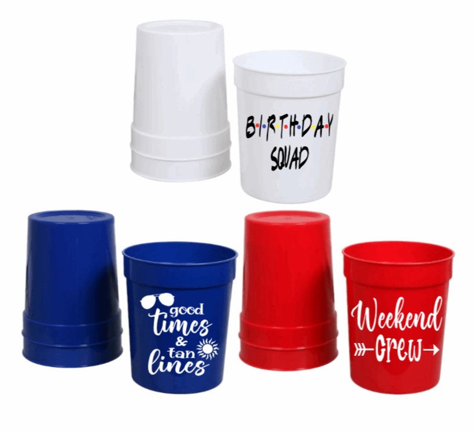 Plastic Cups, Custom Party Cups, Birthday Party Cups, Plastic Stadium Cups, Plastic Party Cups
