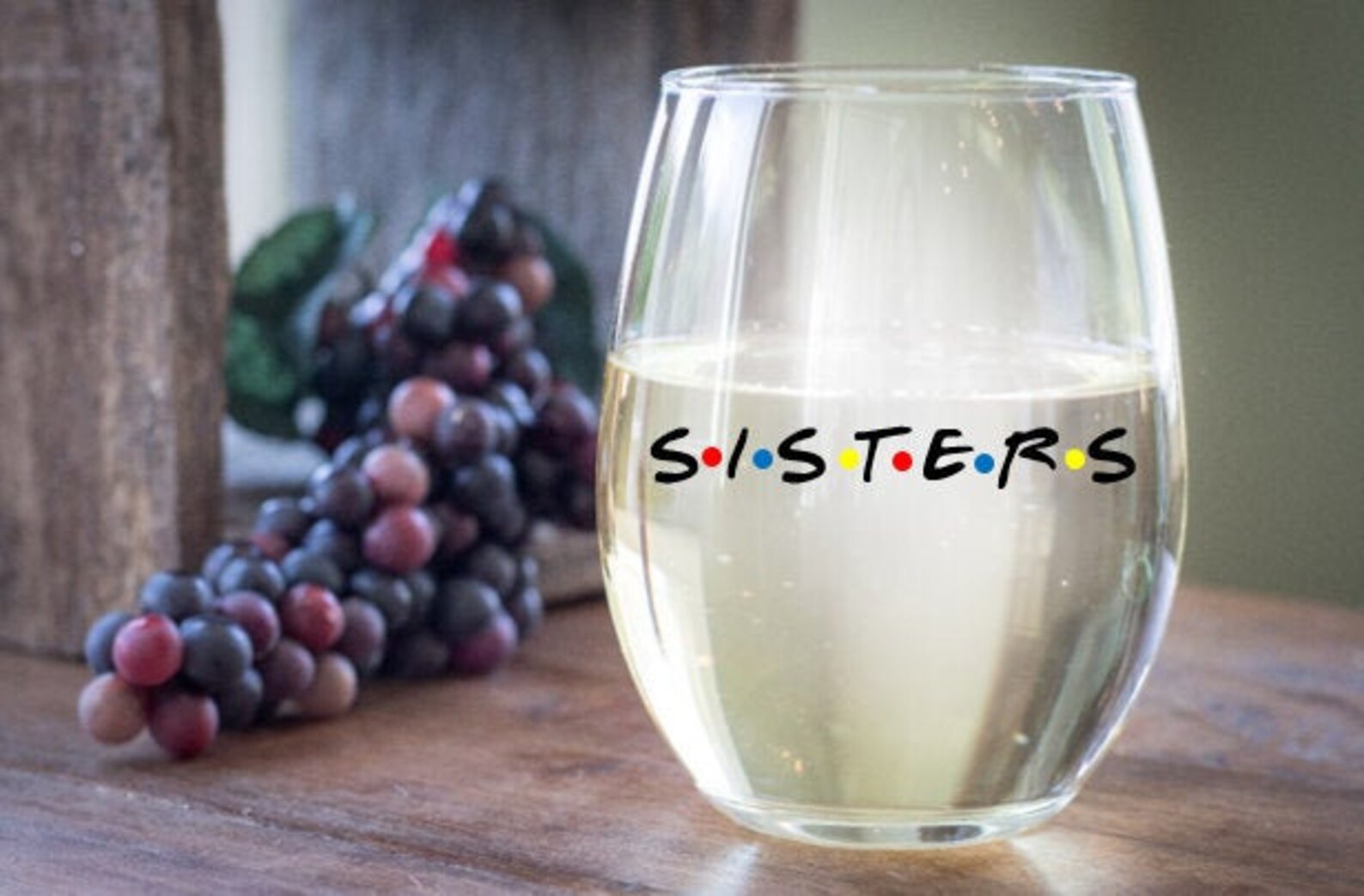 Sisters personalized wine glass Sister Birthday gift Friends Etsy