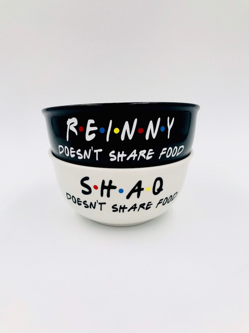 Personalized Joey doesnt share food bowl, Friends tv show themed gift, best friend birthday gift, funny birthday gifts, gag gifts image 1