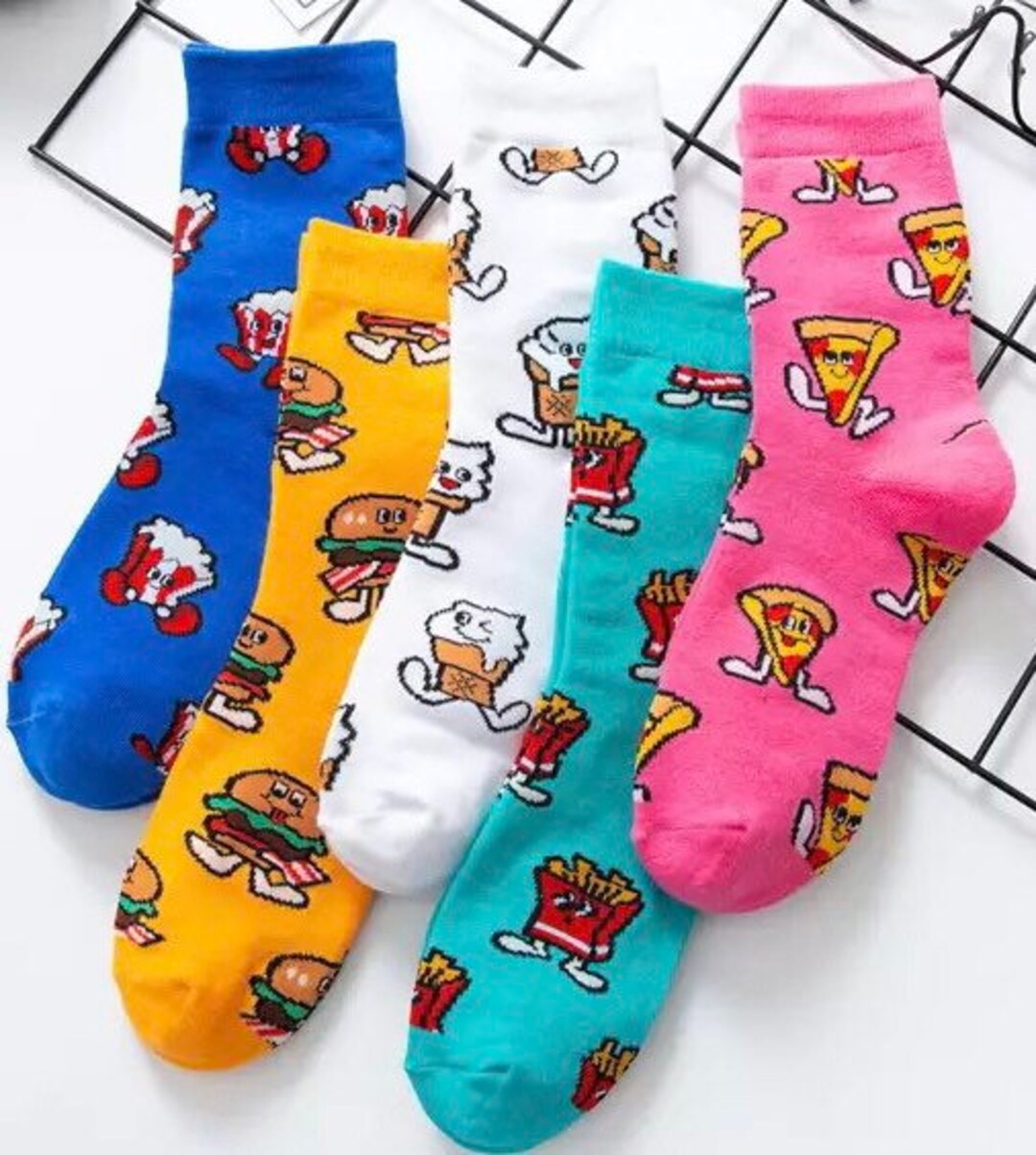 Cute Food Socks Junk Food Gift Fast Food Gift Cute Food Etsy