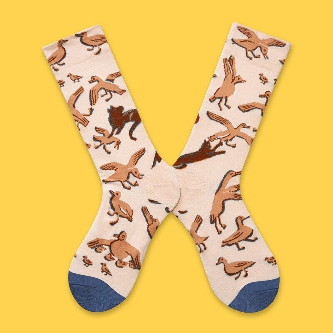 Cat Art Sock Cat Gift Cat Art Gift Duck Socks Duck Gift Etsy