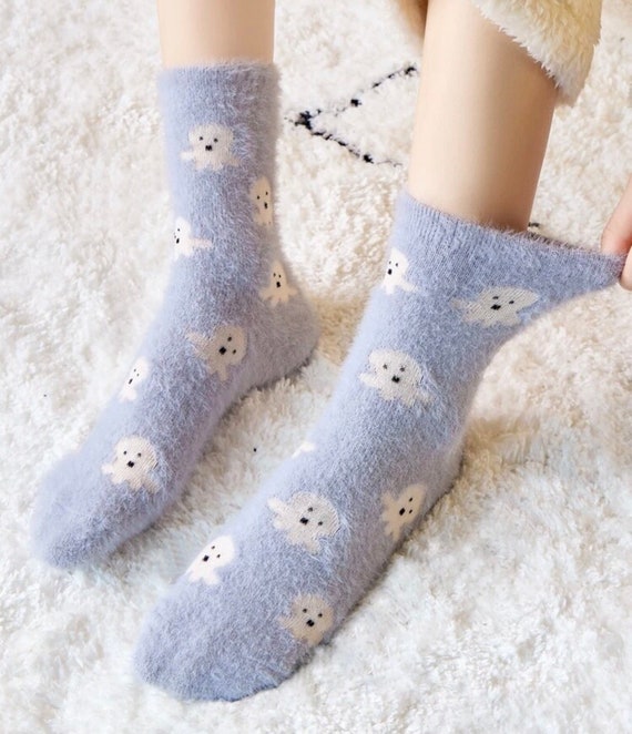 Fuzzy Octopus Socks, Womens One Size Socks, Octopus Socks, Octopus