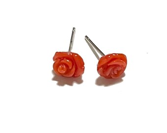 1/2" 6mm-12mm CLOSEOUT Organic Hand Carved Wood Flower Rose Ear Gauges Plugs 2G 