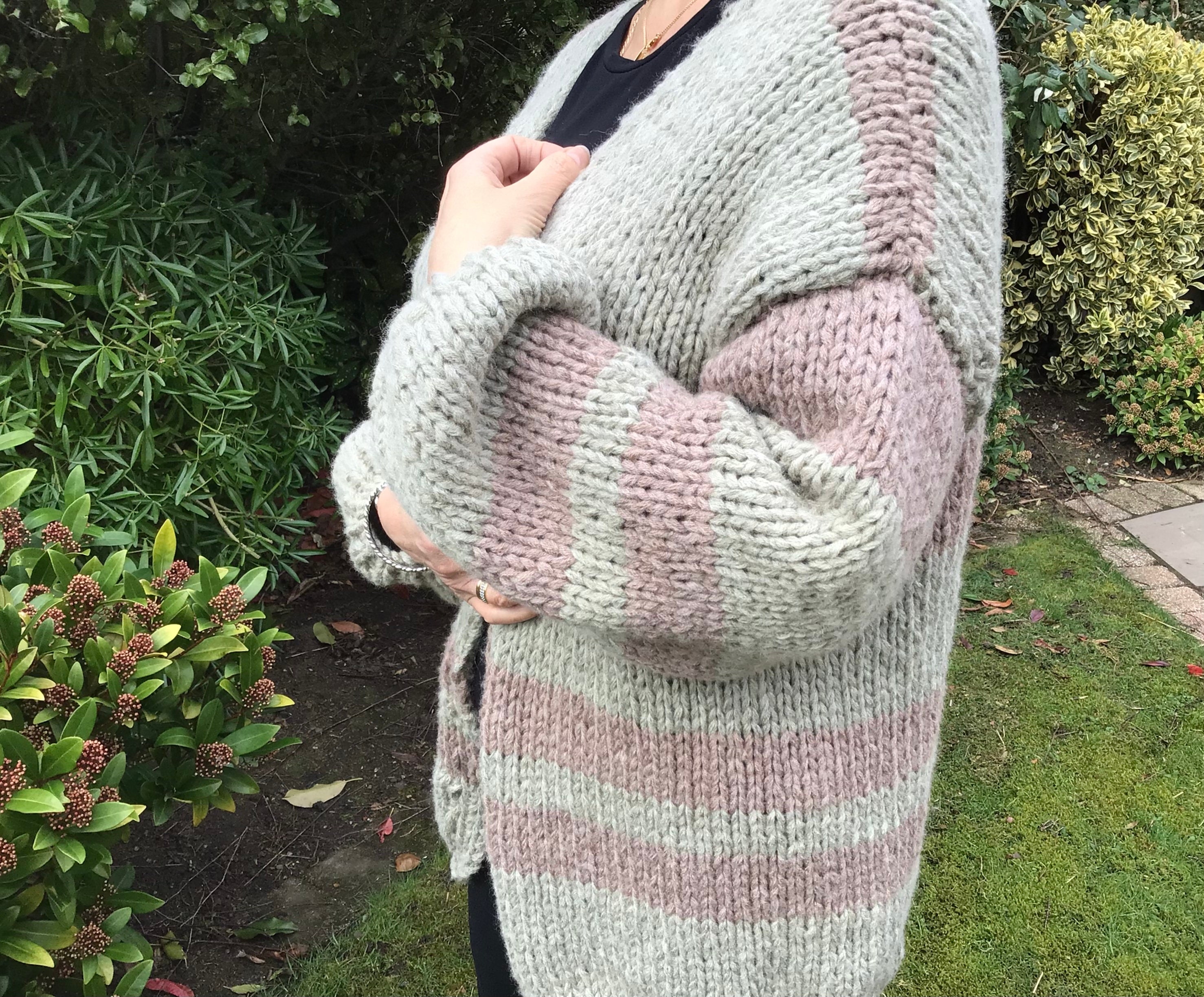 Ladies Chunky Hand Knit Cardigan in 