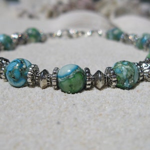 Reconstituted Stone Bead Bracelet
