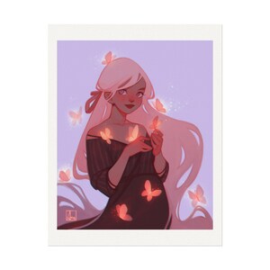 Kopia wydruku artystycznego Little Devil, moja ilustracja DTIYS 60K, teksturowany plakat akwarelowy matowy, ilustracja fantasy