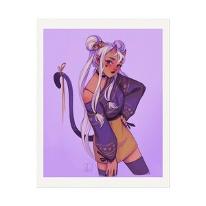 Mały Diabełek Art Print, moja ilustracja 60K DTIYS, Teksturowany plakat akwarelowy matowy, ilustracja fantasy