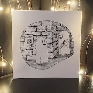 Postal "Fantasma con un cuchillo"