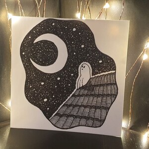 Carte postale "Fantôme à la lune"