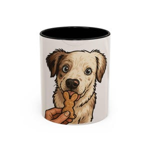 Dog Lover Accent Coffee Mug - Cute Pet Design, Gift for Pet Owners, Unique Animal Lover Mug, Black Handle Mug for Home or Office
