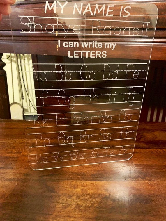 Alphabet Acrylic Dry Erase Board Traceable Alphabet Acrylic Etsy