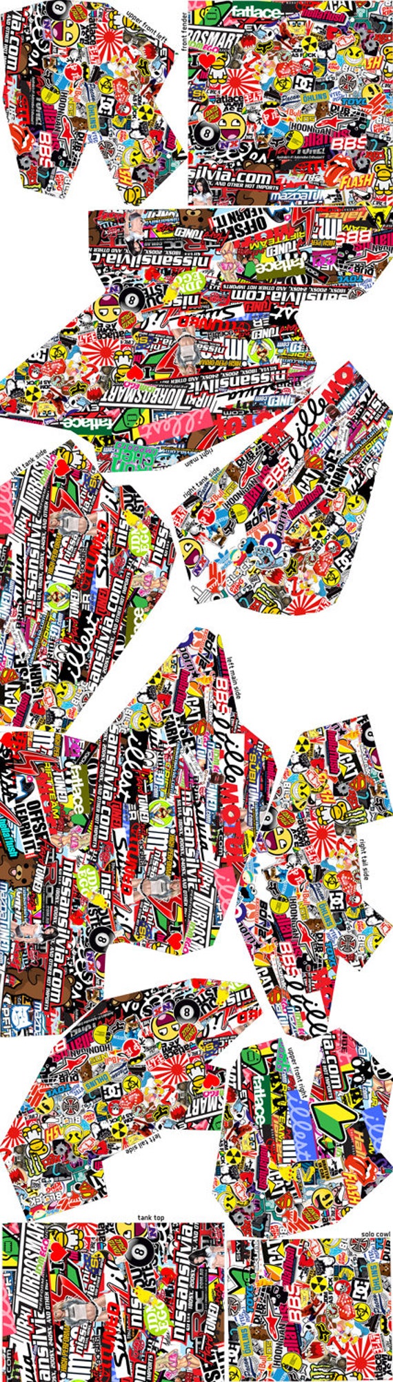 BIKESKINZ™ Sticker Bomb Motorcycle Vinyl Wrap