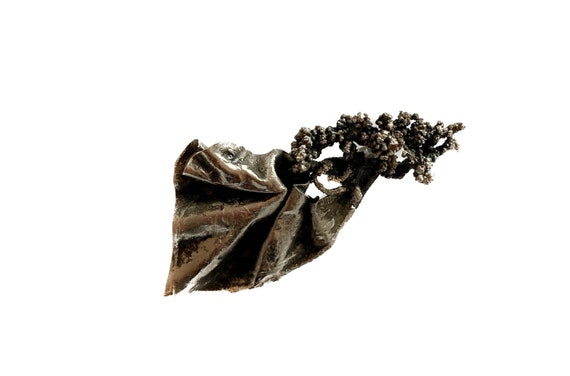 Vintage Modernist Brutalist Silver Brooch