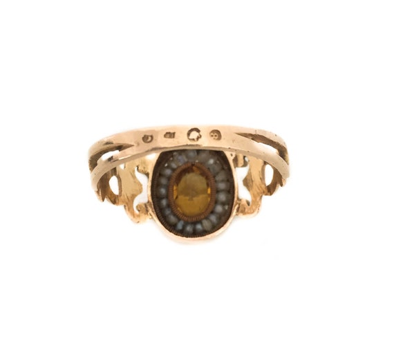 18th Century Citrine, Gold and Pearls Ring - image 4