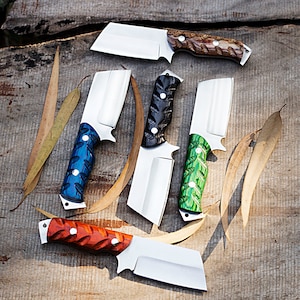 Custom D2 Steel Skinner Knife: Pakka Wood Handle, Leather Sheath