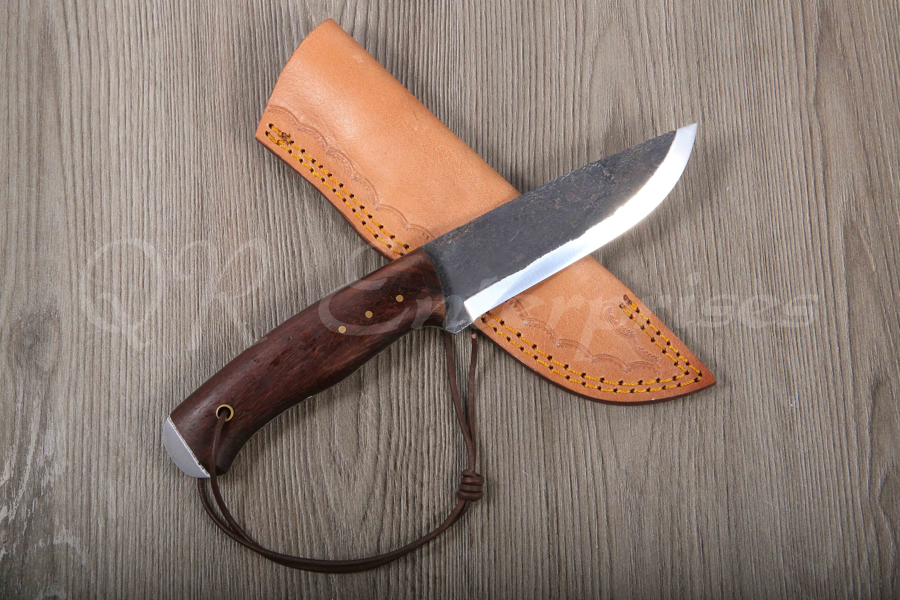 Collectibles & Art Custom Made Bushcraft Scandi grind knife Camping