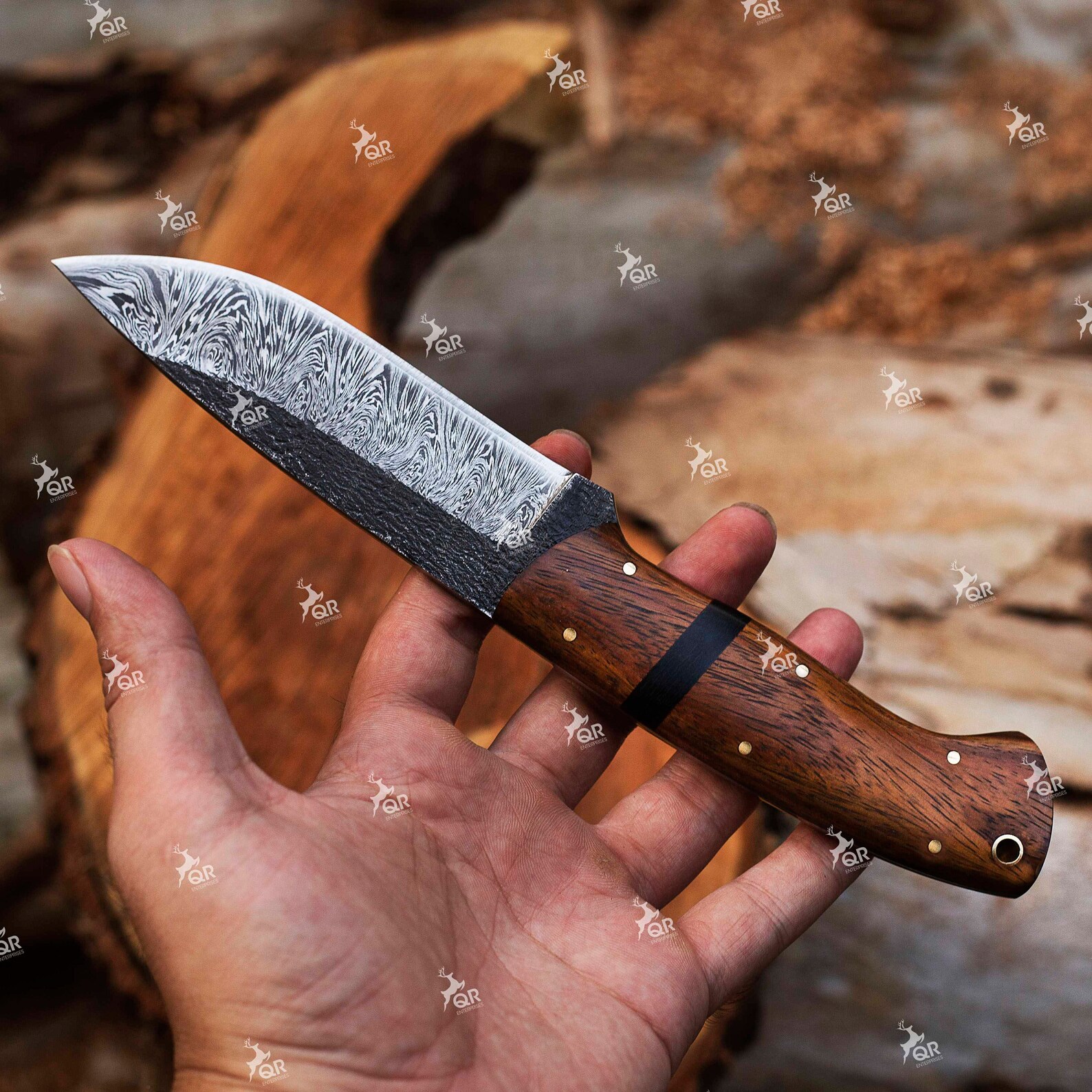 10 Handmade Fixed Blade Hunting Knife Scandi Grind Etsy