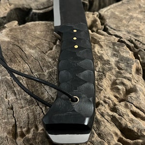 10 Handmade Fixed Blade Hunting knife, Scandi Grind Knife, Bushcraft, Bowie, Outdoor, Survival, Camp, Full Tang knife With Leather Sheath image 9