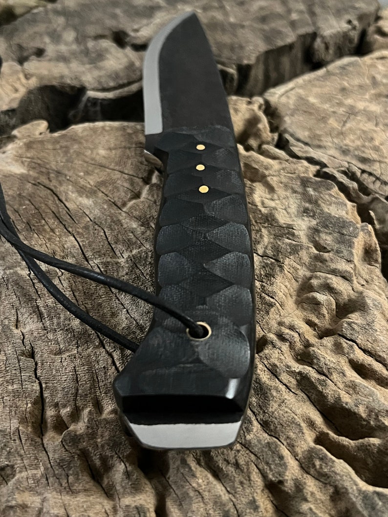 10 Handmade Fixed Blade Hunting knife, Scandi Grind Knife, Bushcraft, Bowie, Outdoor, Survival, Camp, Full Tang knife With Leather Sheath image 9