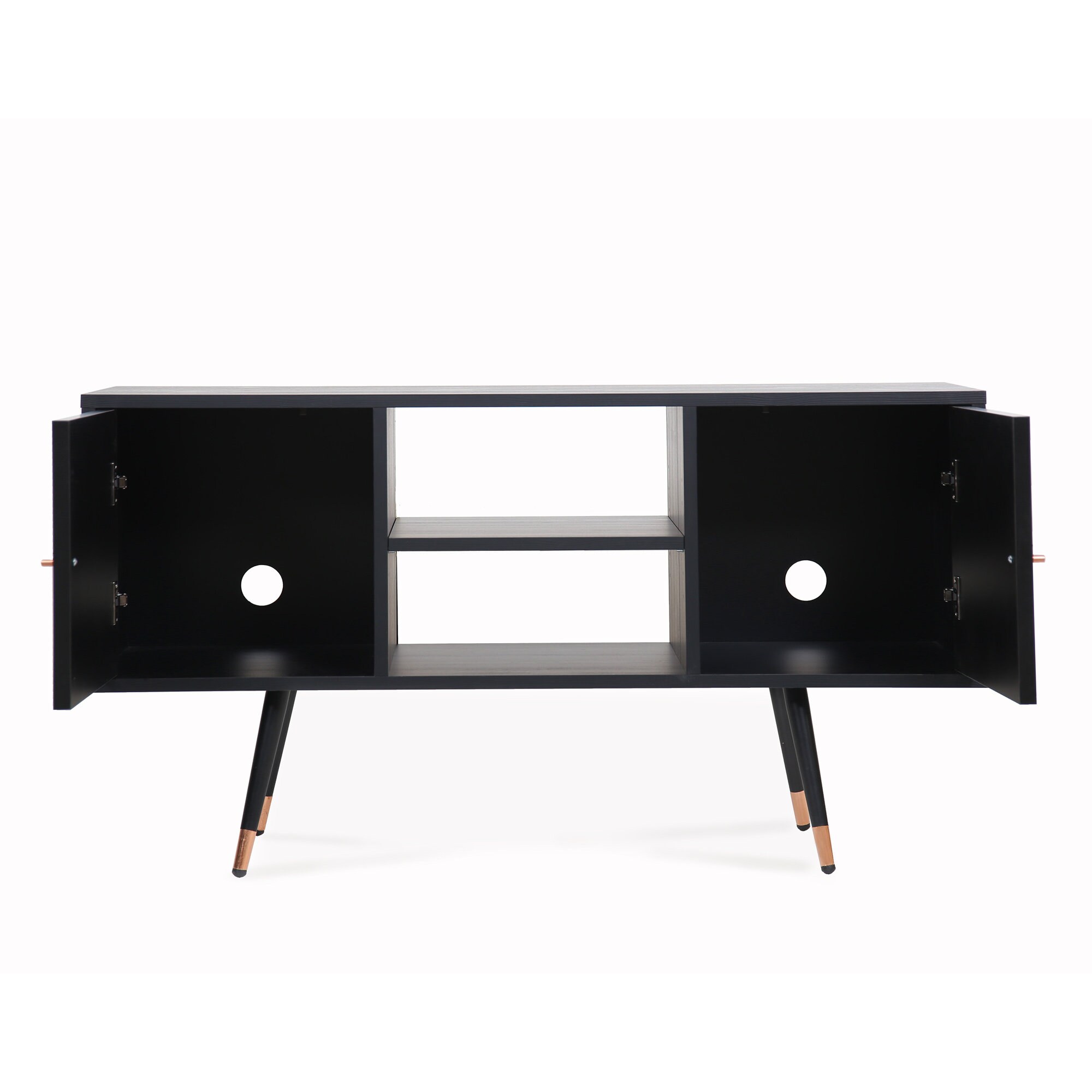 TV Stand Modern Entertainment Unit Black Minimalist TV Stand Etsy