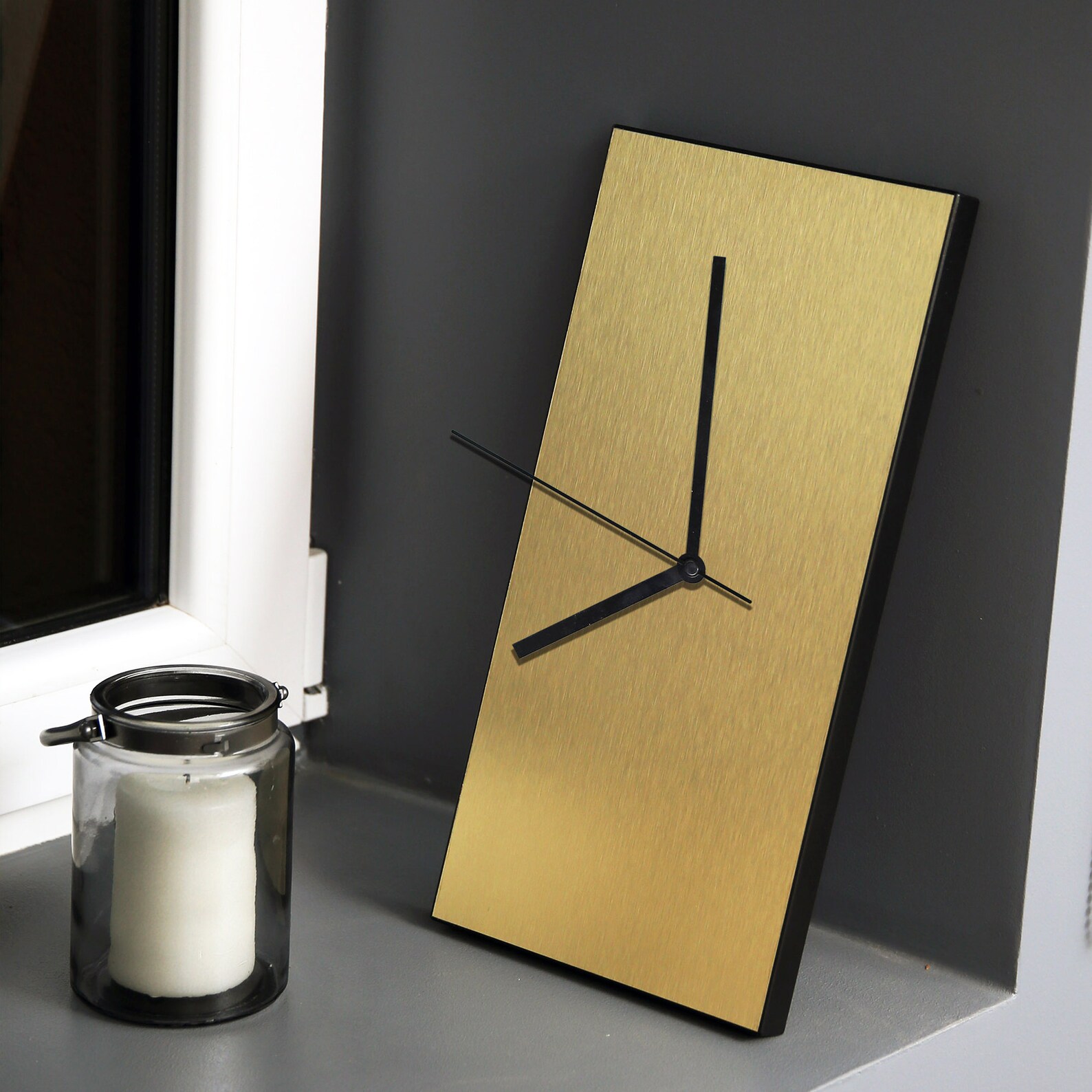 Rectangle golden wall clock Minimalist wall clock Gold clock Etsy