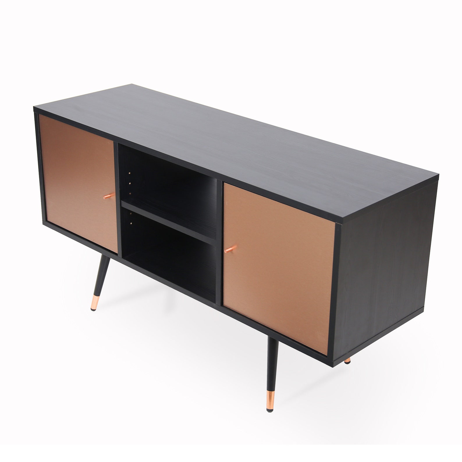 TV Stand Modern Entertainment Unit Black Minimalist TV Stand Etsy