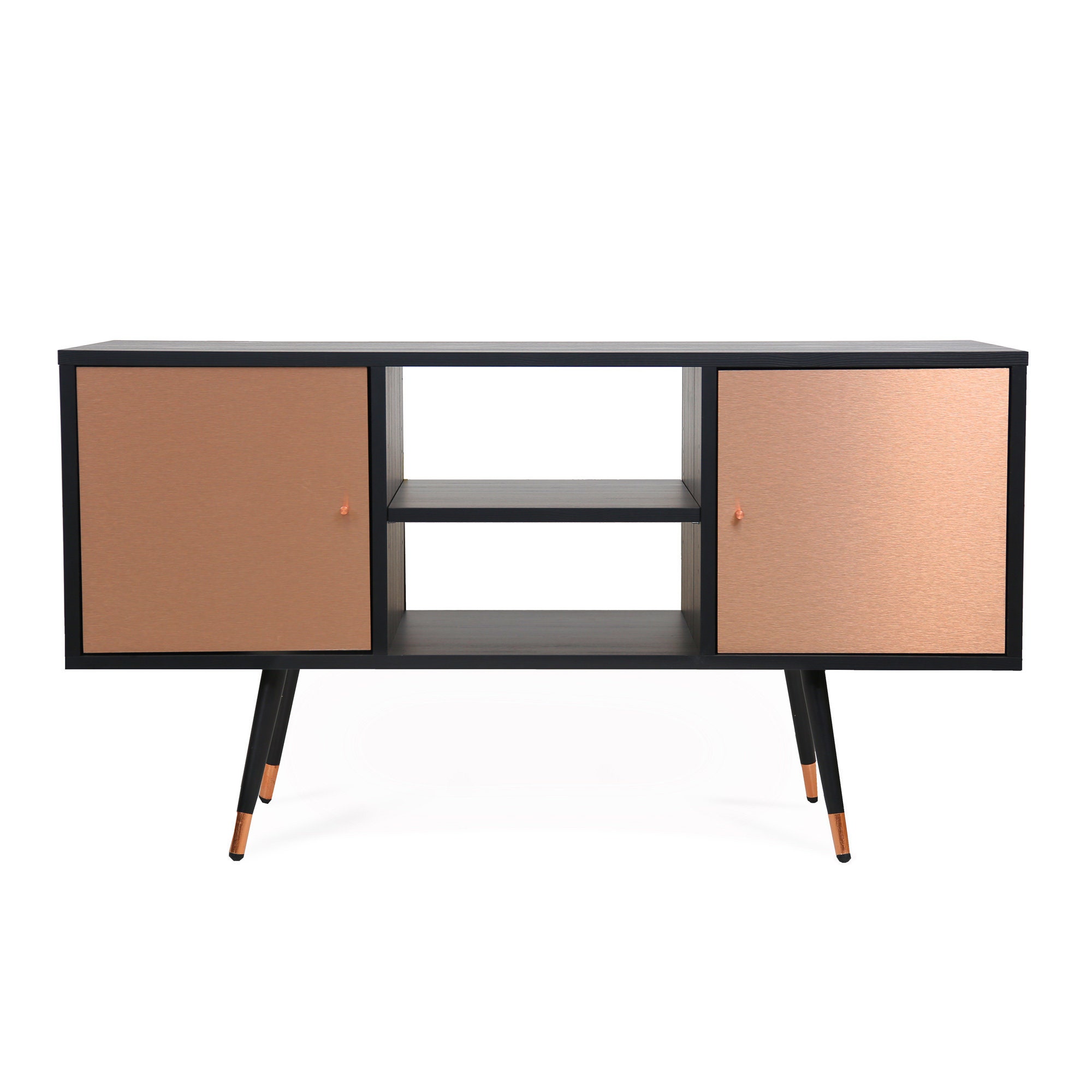 TV Stand Modern Entertainment Unit Black Minimalist TV Stand Etsy
