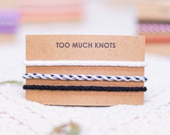 Set of 3 Kumihimo Bracelets, Adjustable Friendship Bracelets/Anklet/Wristband, Jewelery for man/woman