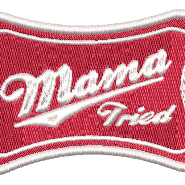 Embroidery Design: Mama Tried Miller Lite Merle Haggard 2 Sizes