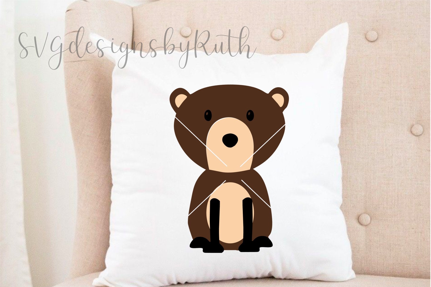 Bear Woodland Creature SVG File, SVG Cutting File Designs, Cricut File