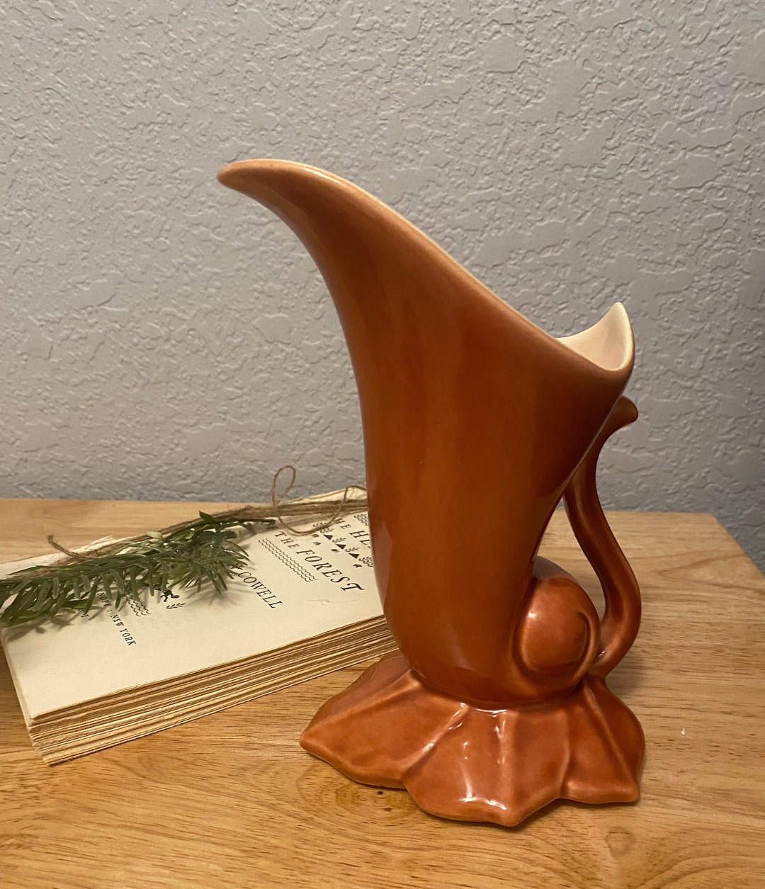 Red Wing Cornucopia Vase 1356 Etsy