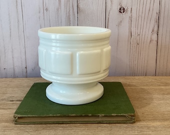 Vintage Milk Glass Footed Planter