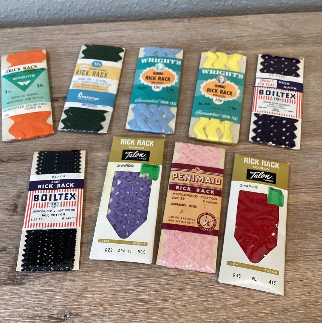 9 Packages of Vintage Rick Rack Assorted Colors and Sizes - Etsy