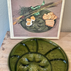 Vintage Indiana Glass Egg Hors D'oeuvre Tray