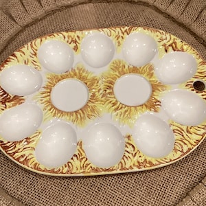 Ceramic Deviled Egg Platter Made in Japan