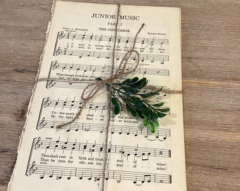 12 Vintage Music Sheet Pages