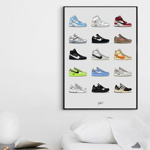 Nike Air Jordan 1 Hypebeast Sneaker Collection Poster Print | Etsy UK
