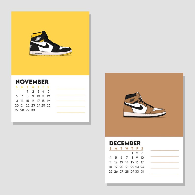 2022 Jordan 1 Sneaker Calendar Etsy