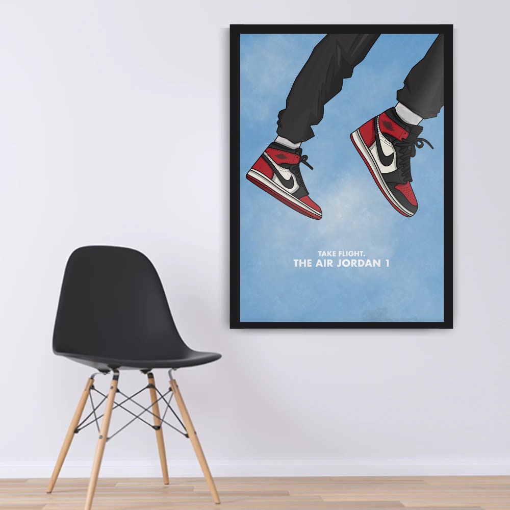 arpón Actriz Automático MJ Nike Air Jordan 1 Sneaker Cartel Impresión - Etsy España