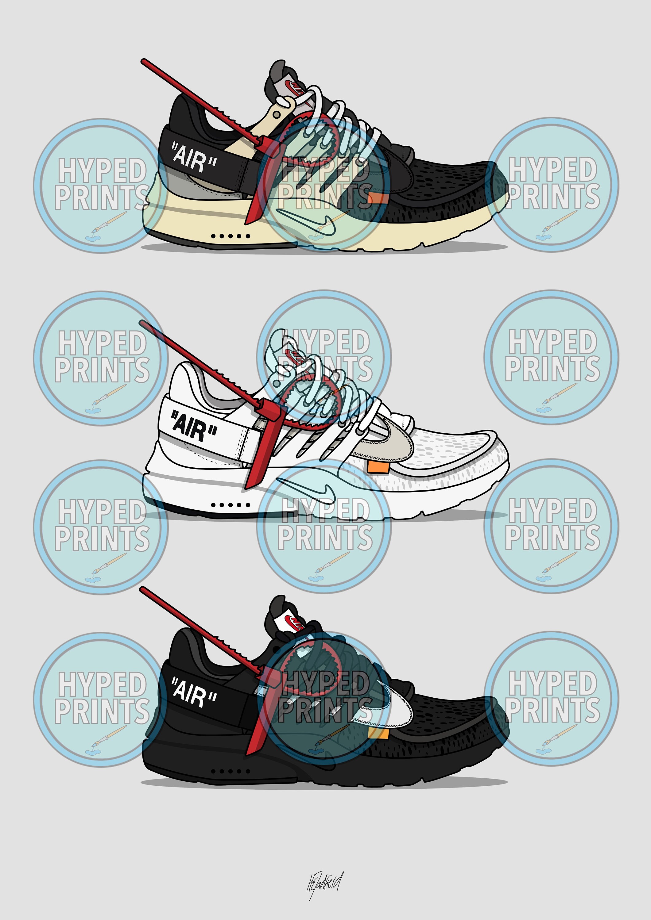 Nike Off-White Triple Presto Hypebeast Sneaker Collection | Etsy