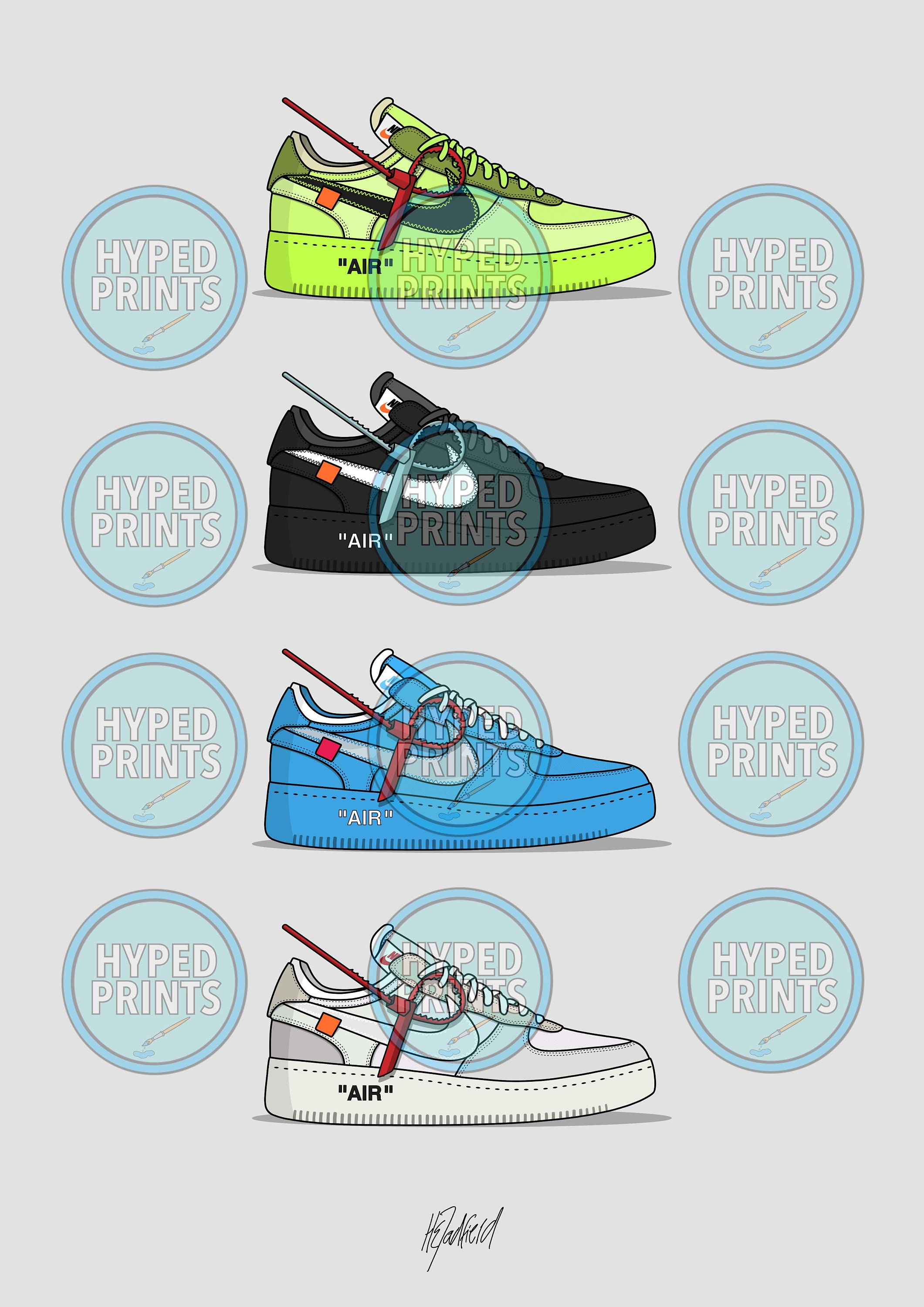 Nike Off-white Air Force 1 Hypebeast Sneaker Collection Poster - Etsy UK