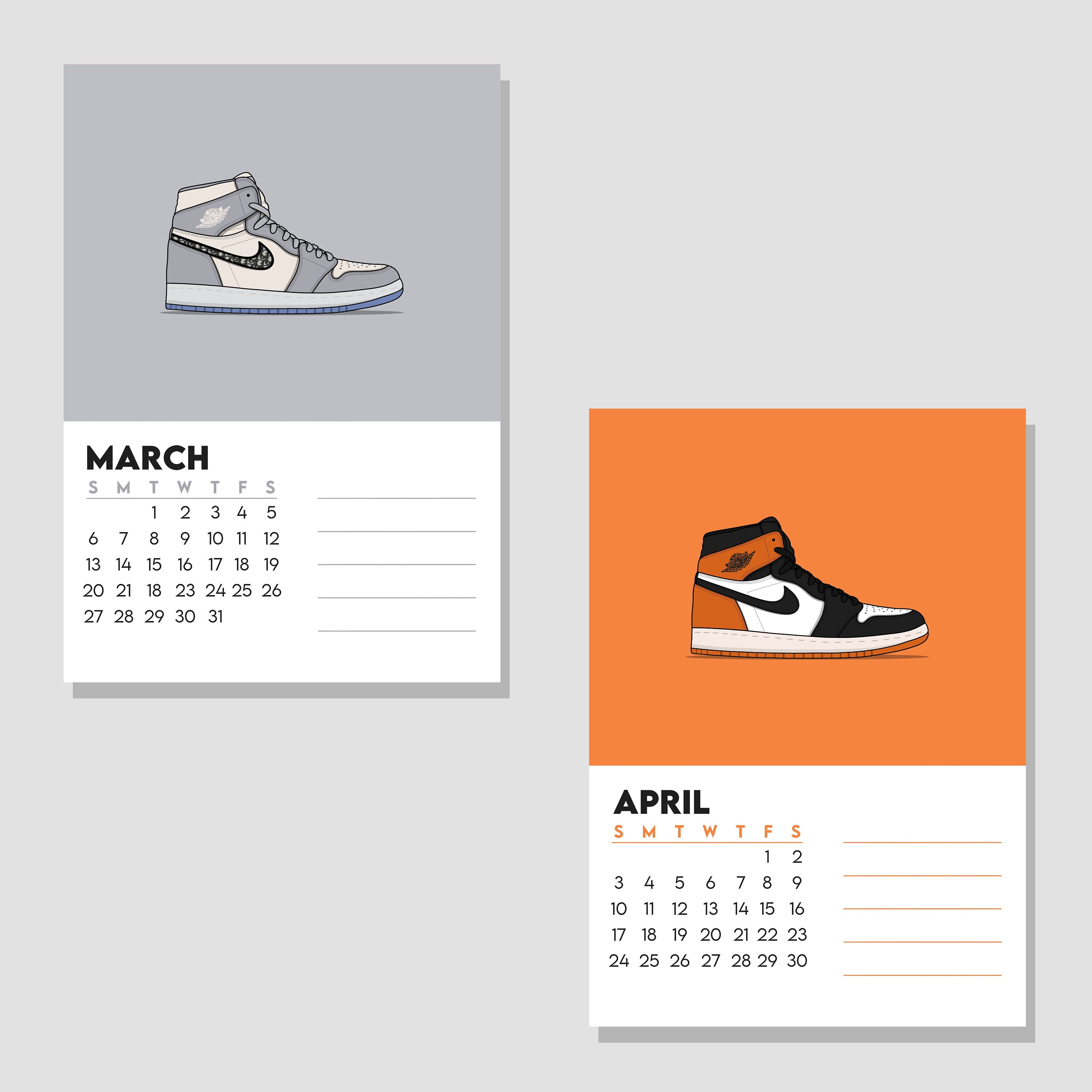 2022 Jordan 1 Sneaker Calendar Etsy