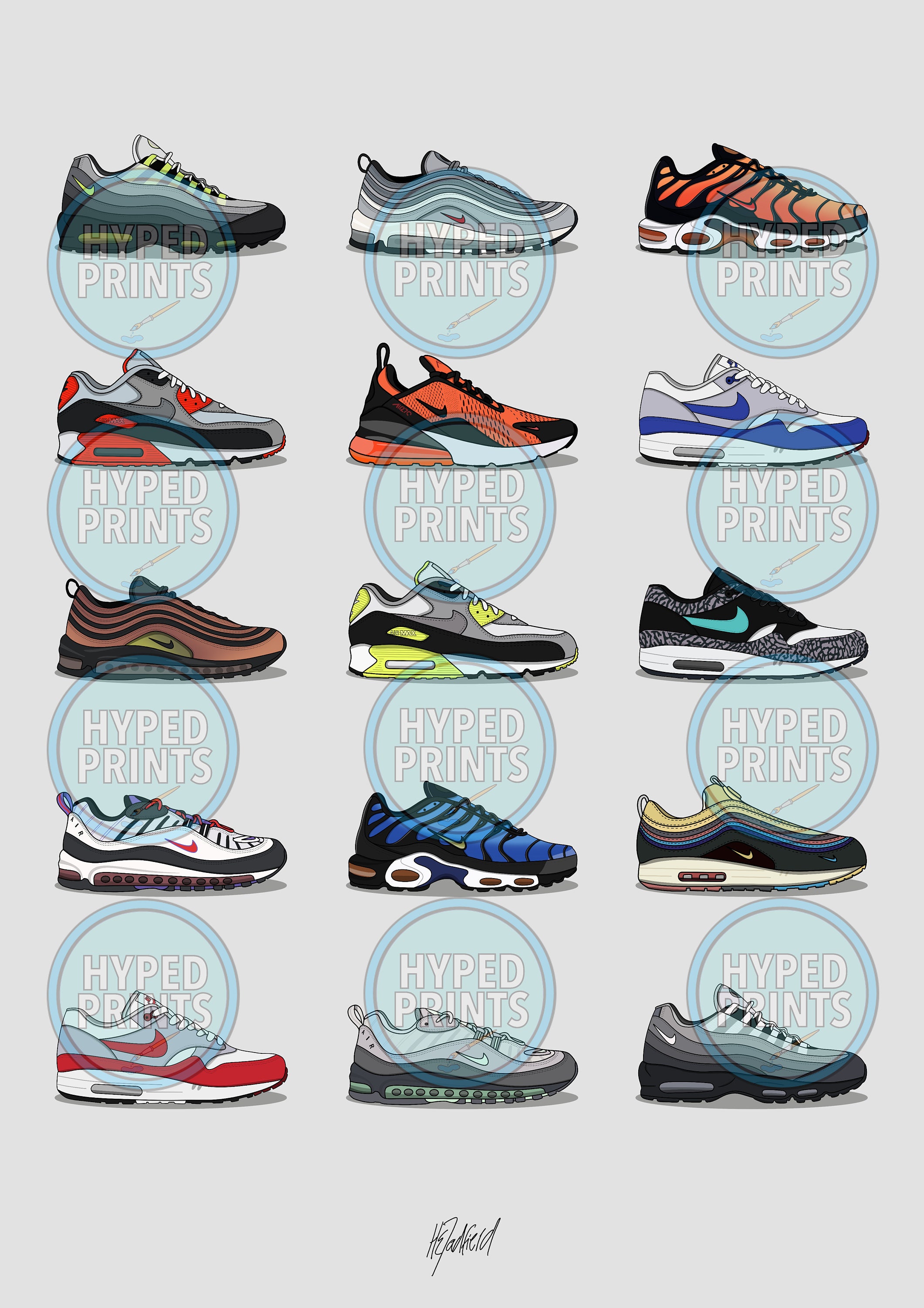 Nike Air Max Hypebeast Sneaker Collection Poster Print - Etsy UK