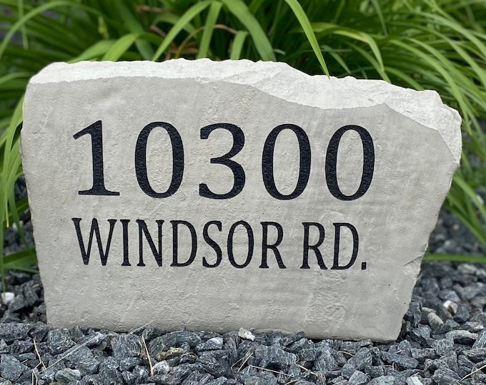 Address stone- custom engraved house rock- home and garden decor 17”x11”