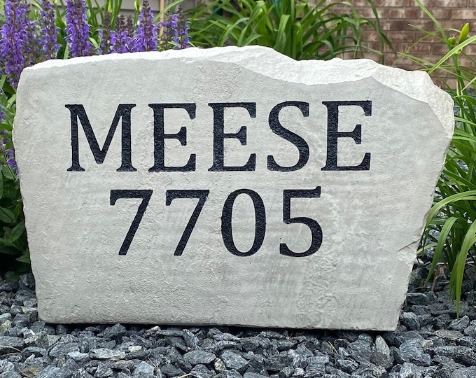 Address rock- Custom engraved Address stone- custom engraved house rock- home and garden decor 17”x11”