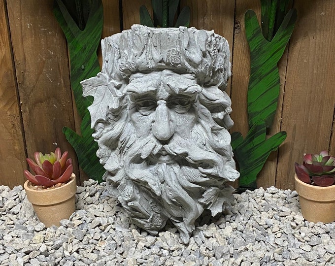 Hanging green man / tree man concrete statue indoor/ outdoor home decor