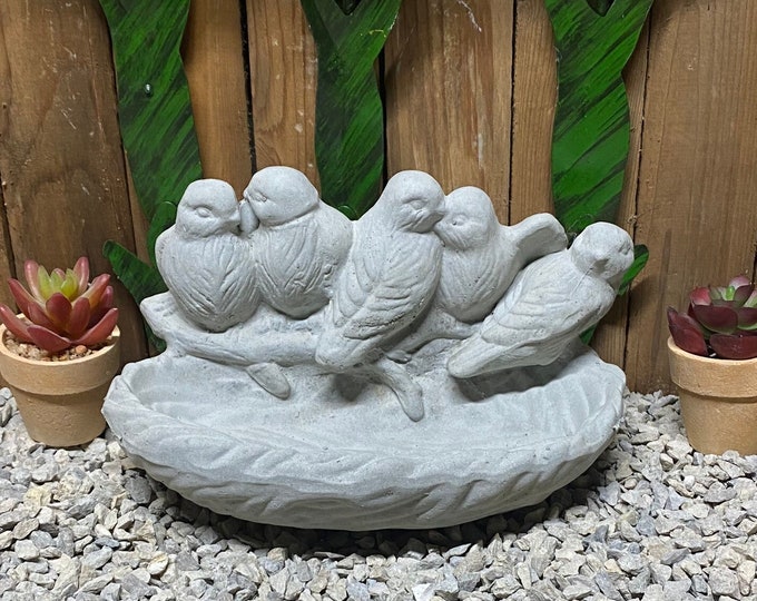 Hanging 5 birds bird feeder concrete statue home and garden decor