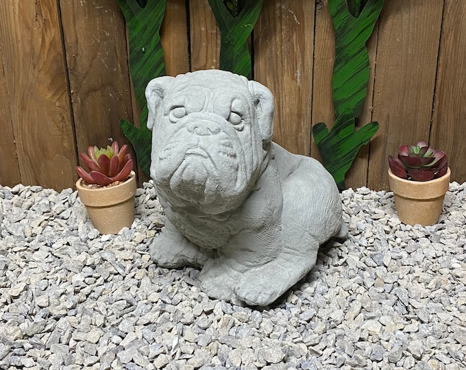 English bulldog concrete statue indoor/ outdoor home decor