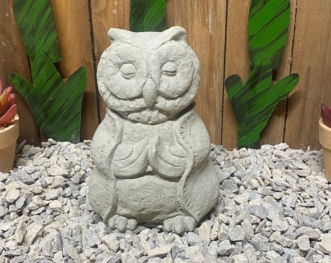 Owl Buddha concrete statue